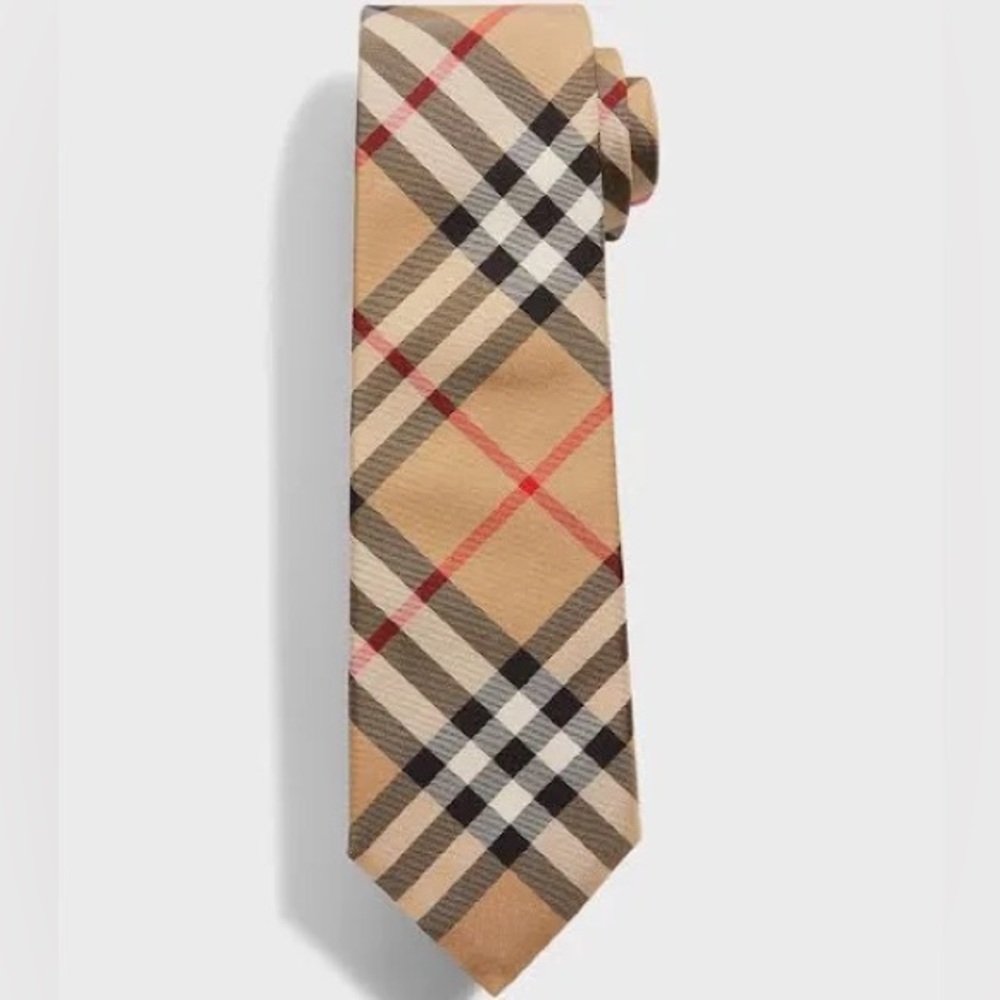 Burberry Manston Check Silk Tie. Preloved